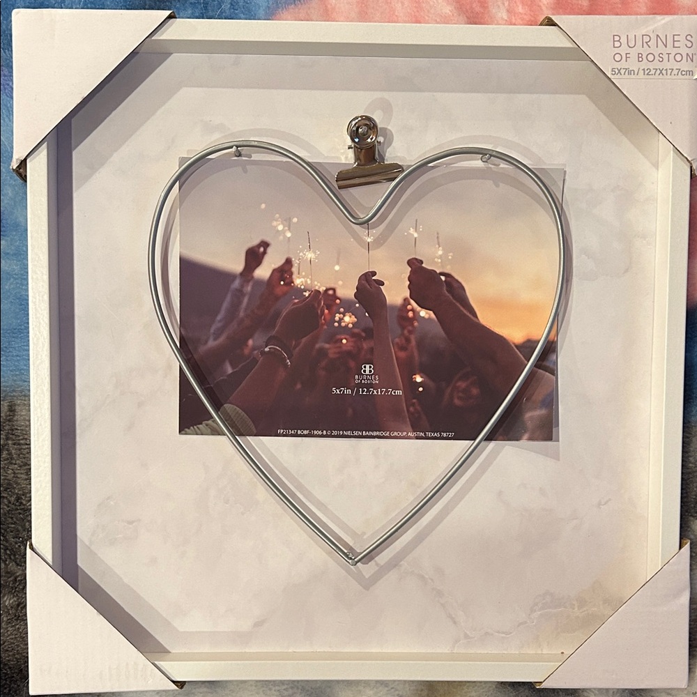 Burnes of Boston Clip Frame with Heart-Shaped Accent
